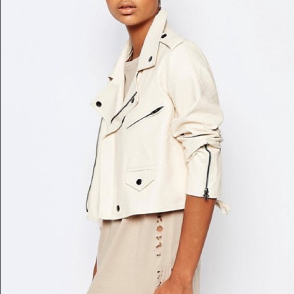 Story of Lola faux leather perforated jacket